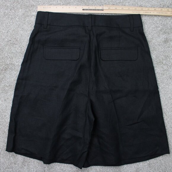 Banana Republic Shorts NWT Womens 8 Black 100% Linen High Rise w/ 9"inseam - Picture 7 of 15
